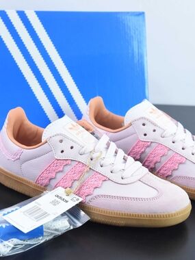 Adidas Pink Samba Shoes with Gum Sole